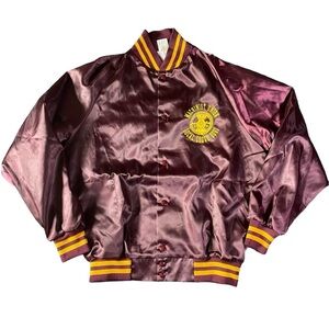 Maroon Satin Varsity Jacket
